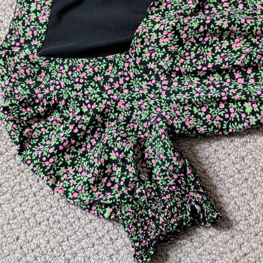 J Crew Sweetheart Neckline Floral Smocked Sleeve Midi Dress 12 - Picture 13 of 14